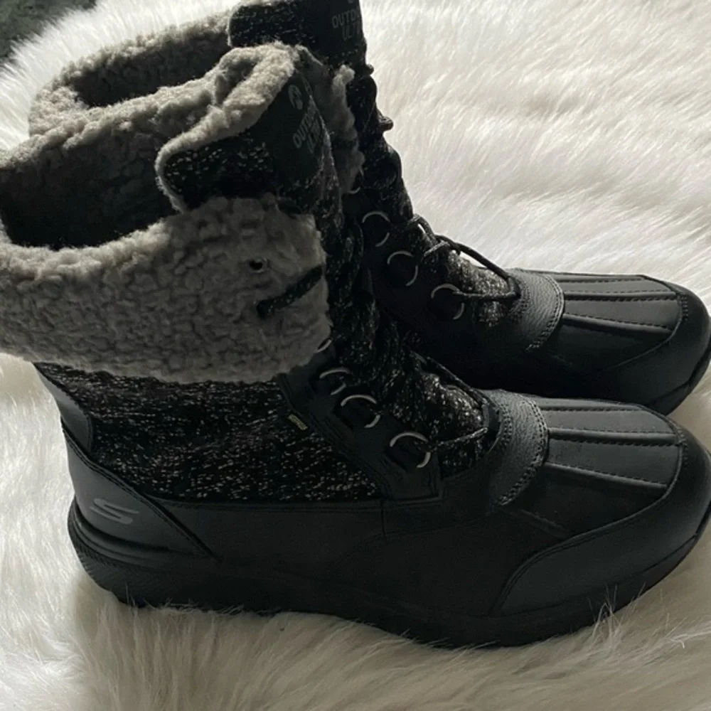 Skechers‎ Waterproof Boots Mens Size 13 (UK 12) Outdoor Ultra Leather Faux Fur